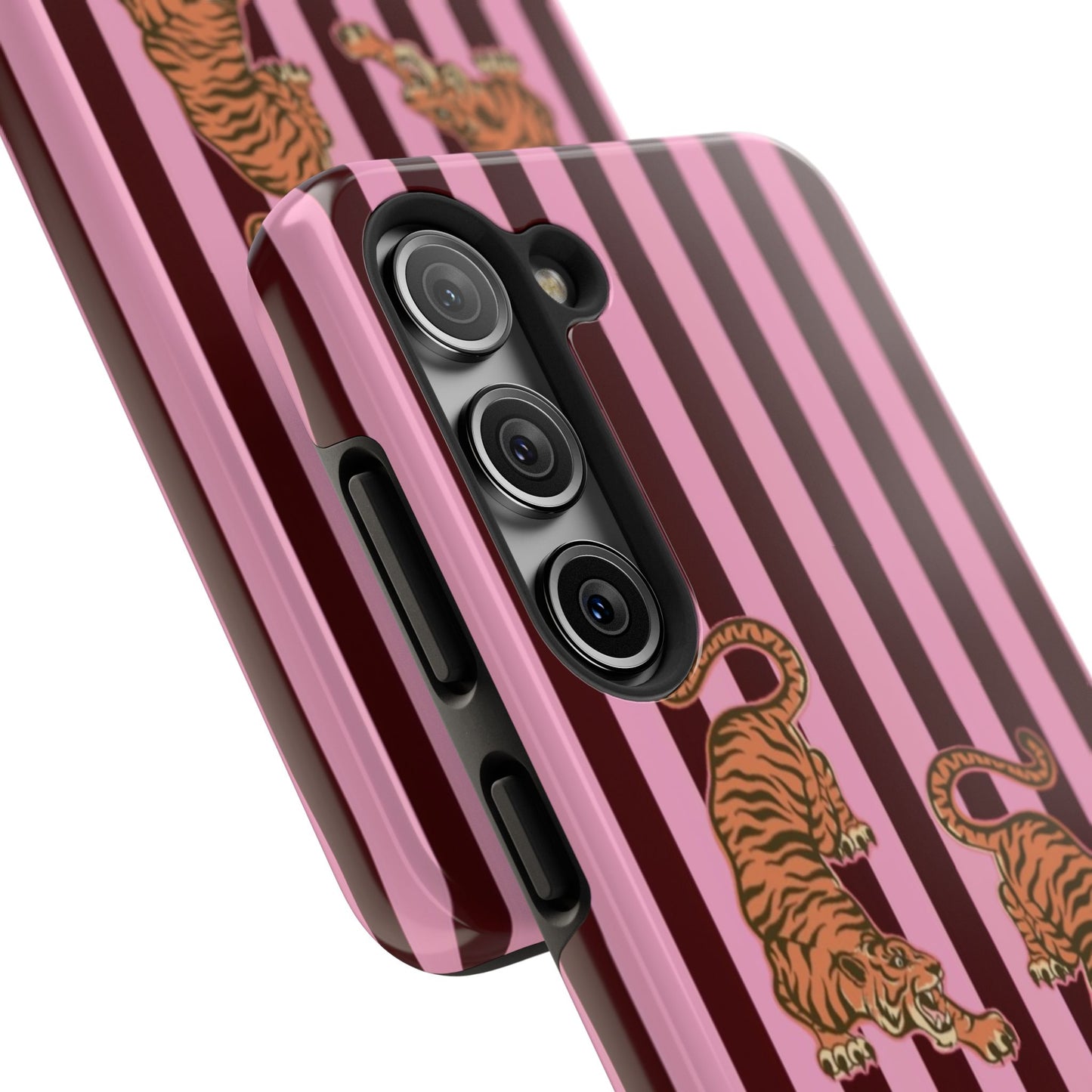 Tigress Phone Case in Burgundy & Pink