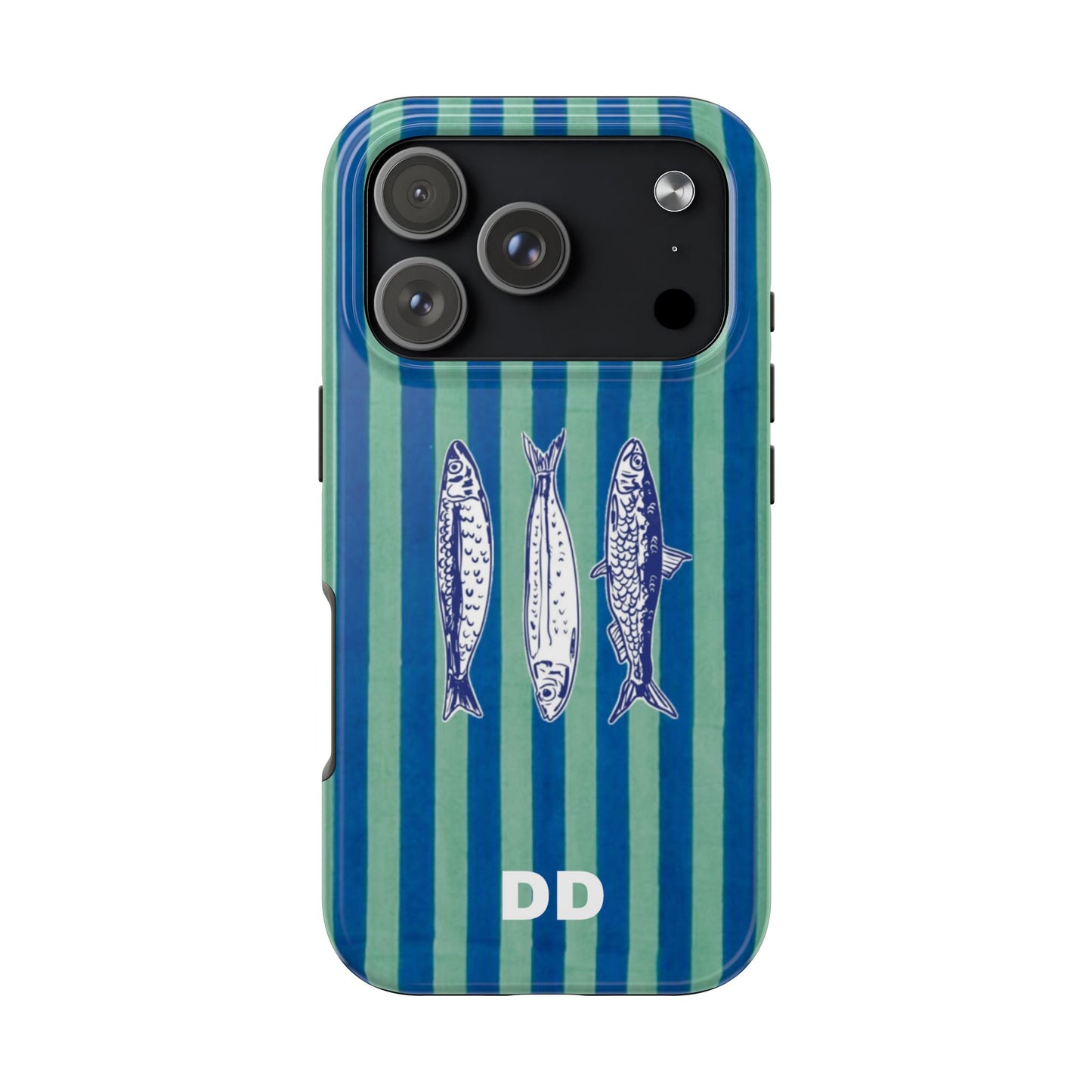 Sardine Phone Case in Turquoise & Blue Stripe