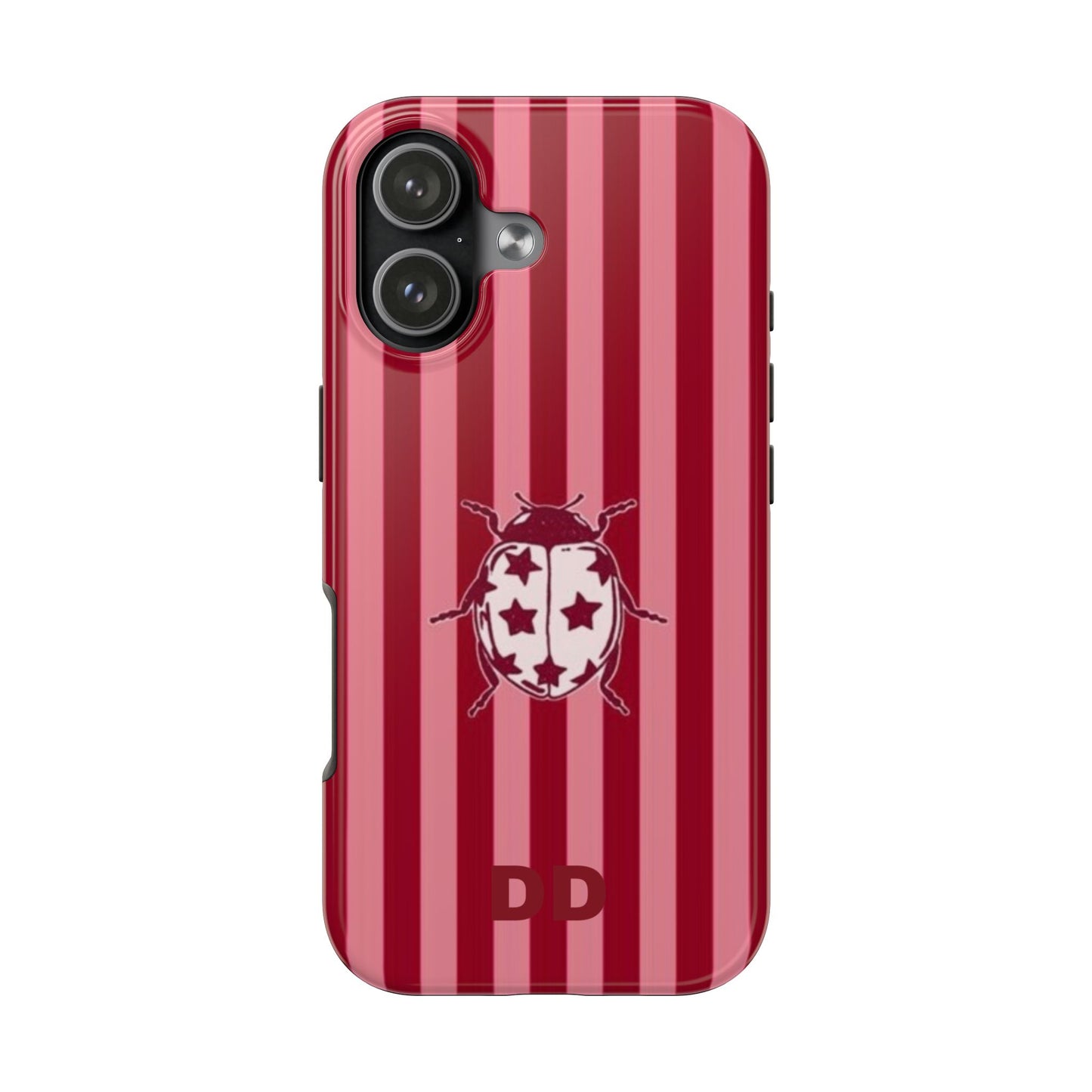 Ladybug Phone Case in Red & Pink Stripe
