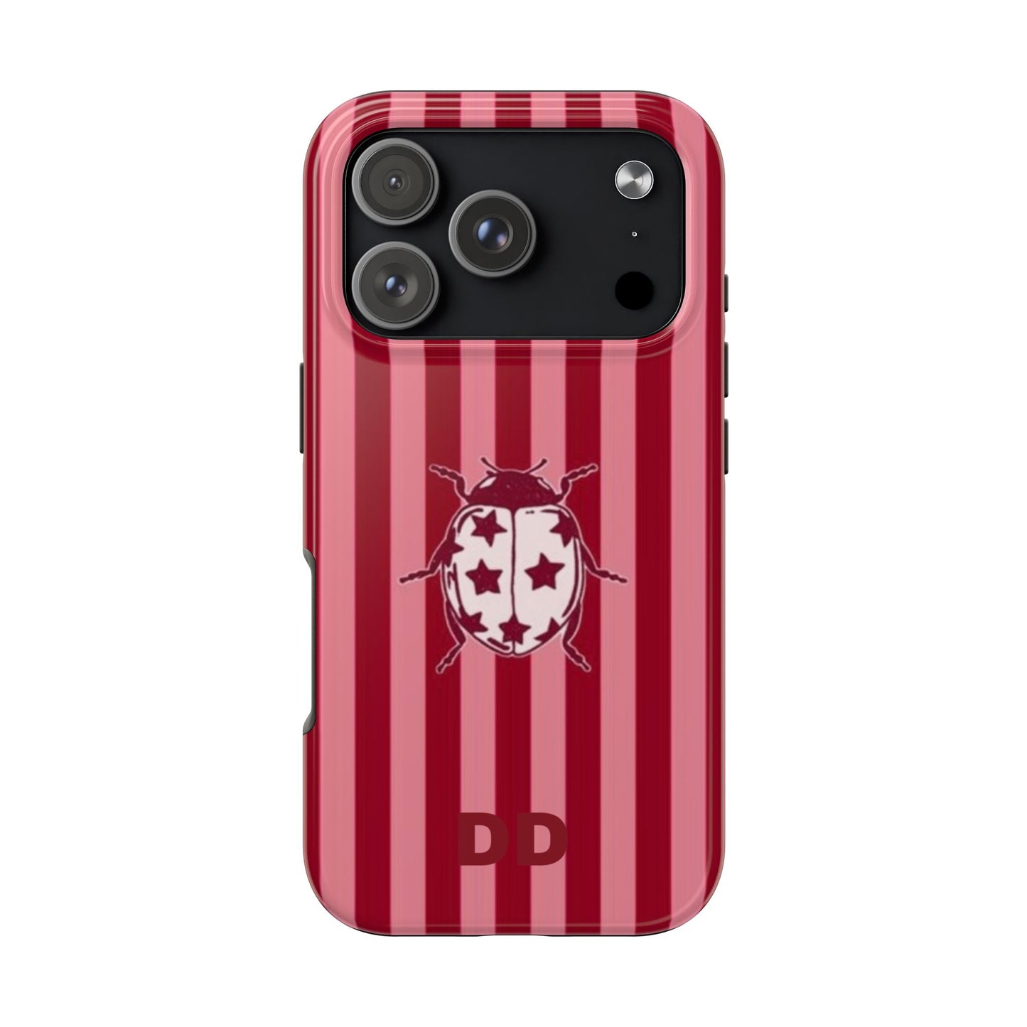 Ladybug Phone Case in Red & Pink Stripe