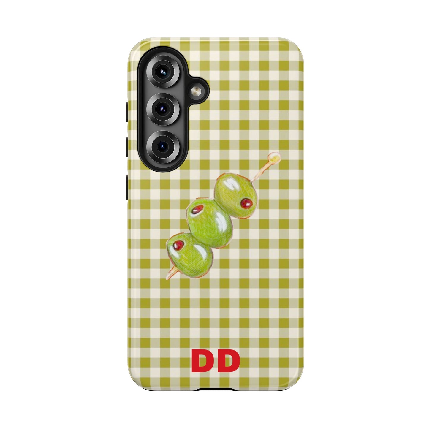 Olive Phone Case in Pear Green Checker