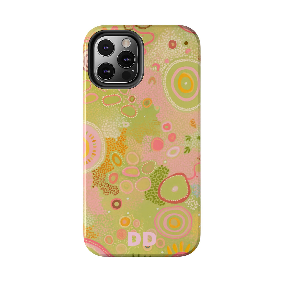 Lillie Green Phone Case — Pink Green Pastel Pressed Floral Botanical Design, view 41 — MagSafe Compatible | Digital Divas