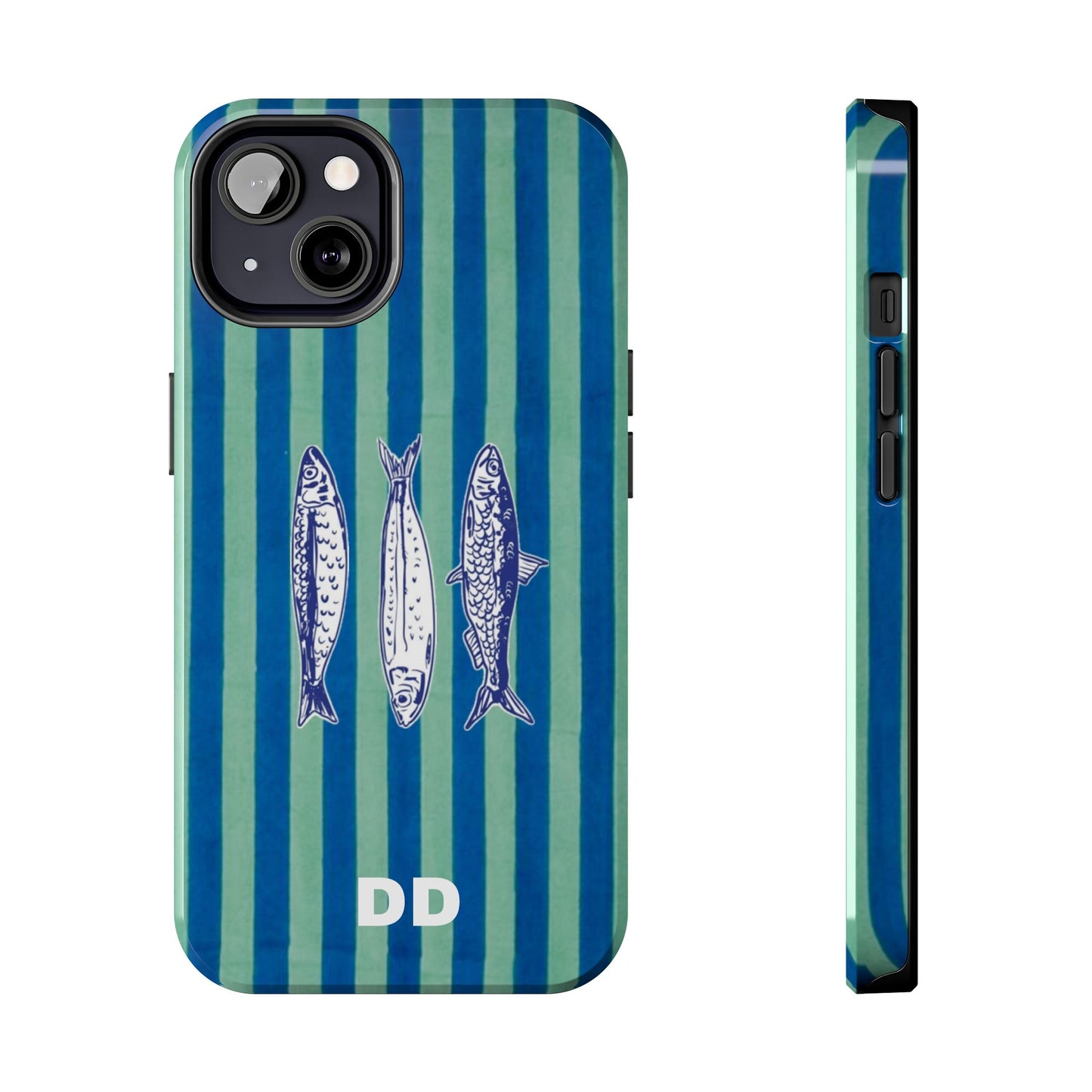 Sardine Phone Case in Turquoise & Blue Stripe
