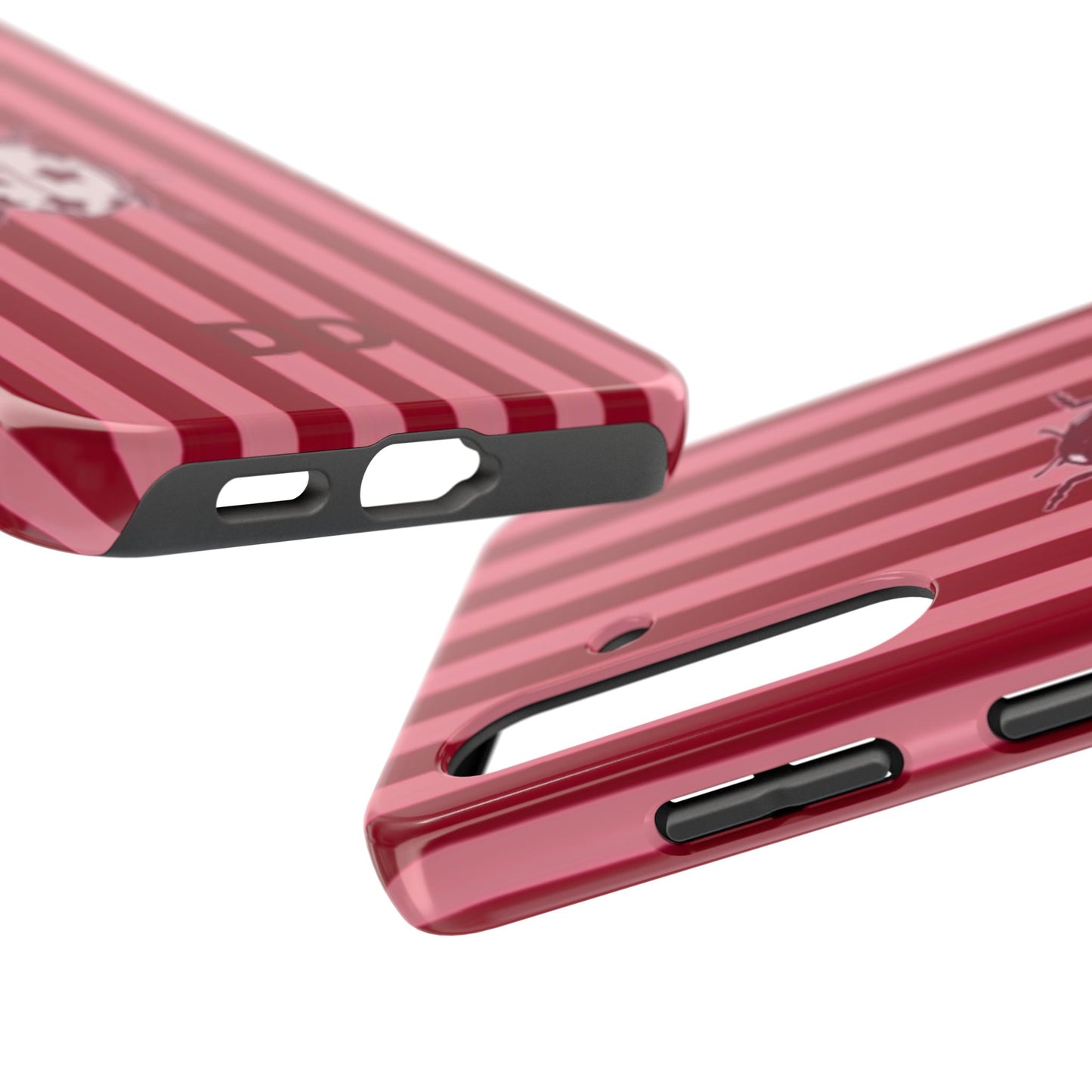 Ladybug Phone Case in Red & Pink Stripe