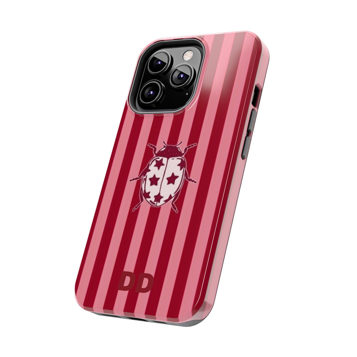 Ladybug Phone Case in Red & Pink Stripe