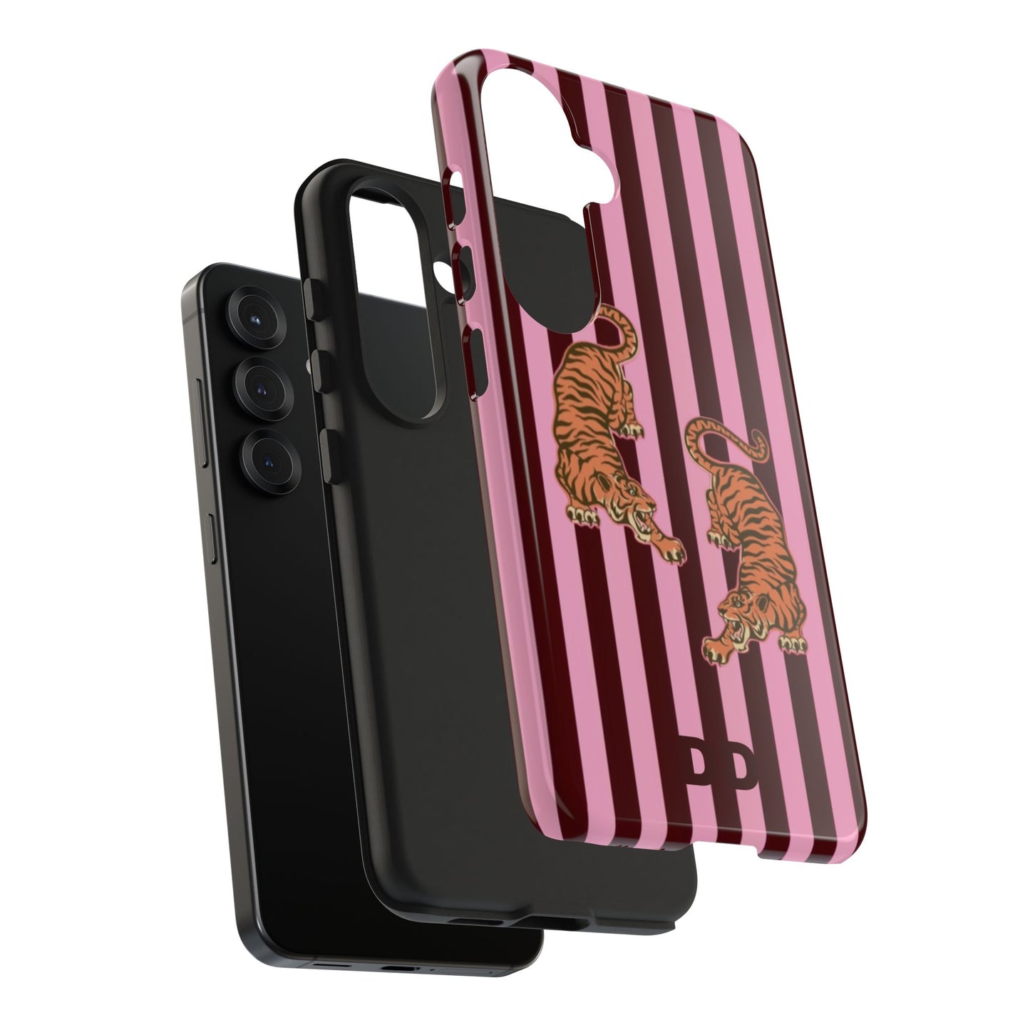 Tigress Phone Case in Burgundy & Pink