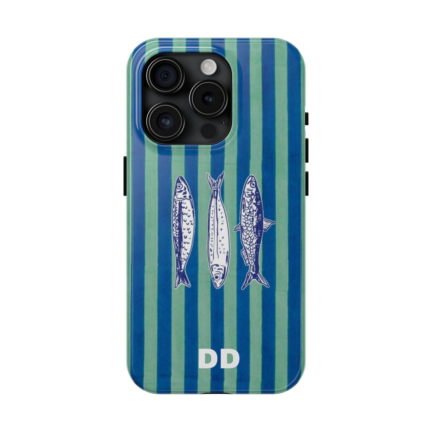 Sardine Phone Case in Turquoise & Blue Stripe