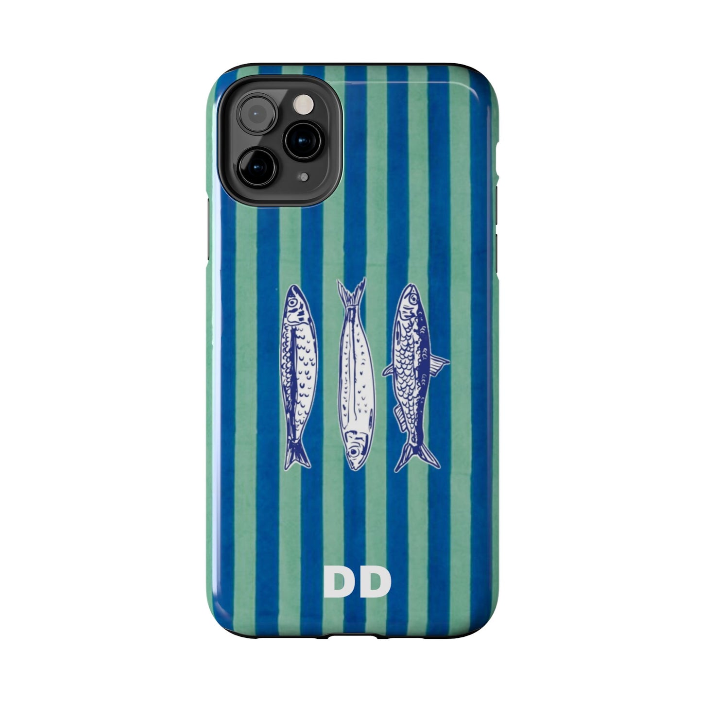 Sardine Phone Case in Turquoise & Blue Stripe