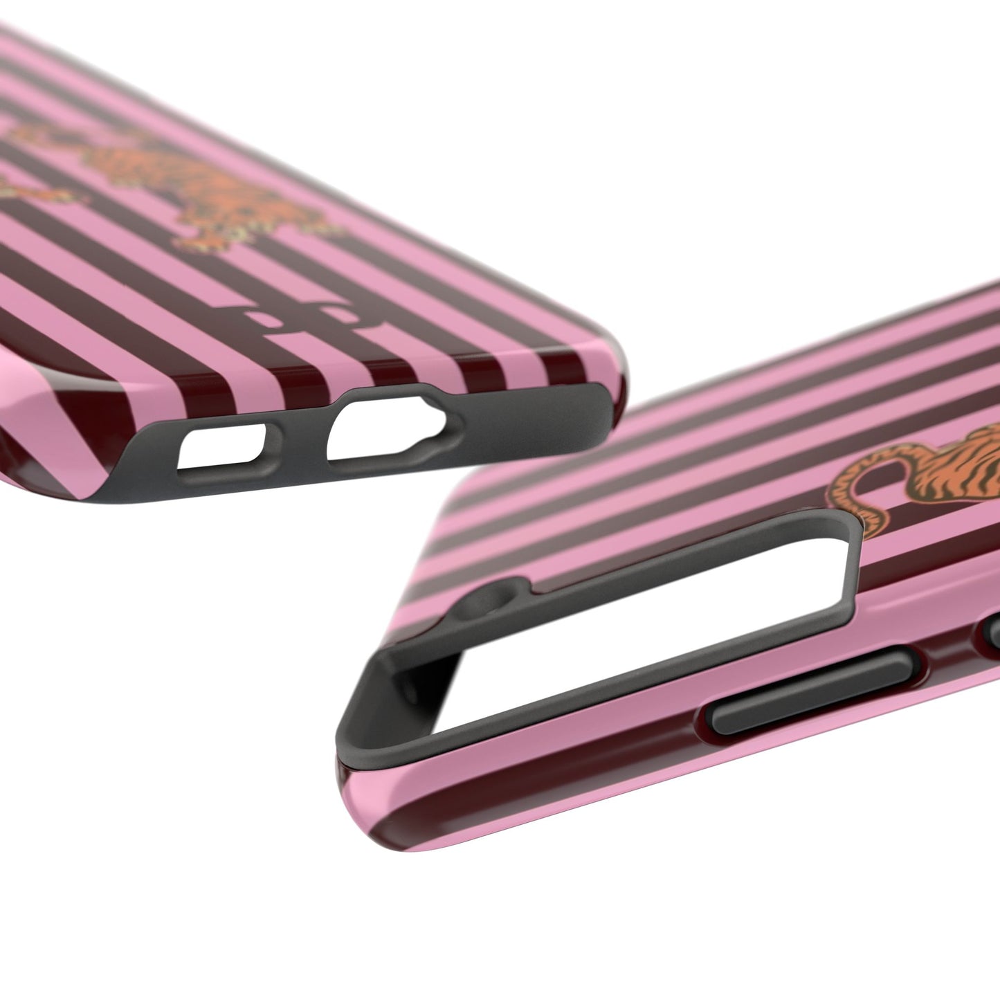 Tigress Phone Case in Burgundy & Pink