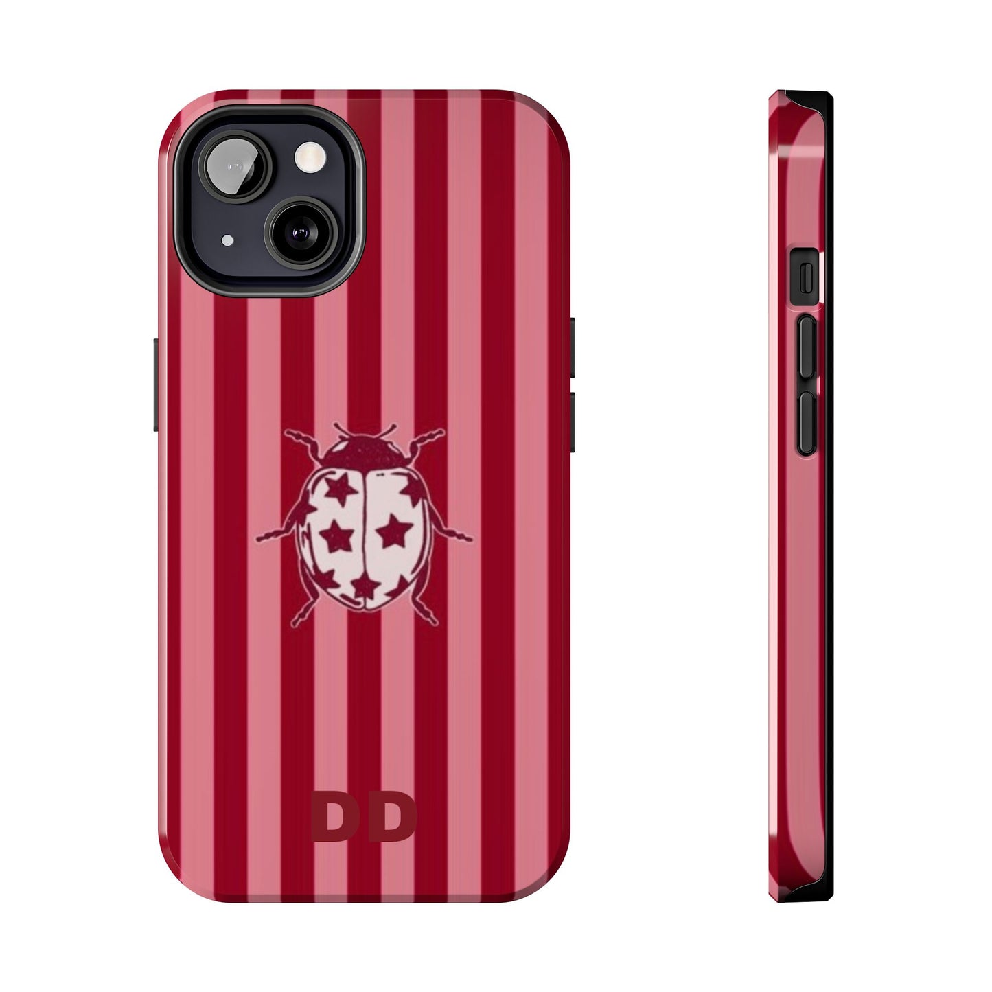 Ladybug Phone Case in Red & Pink Stripe