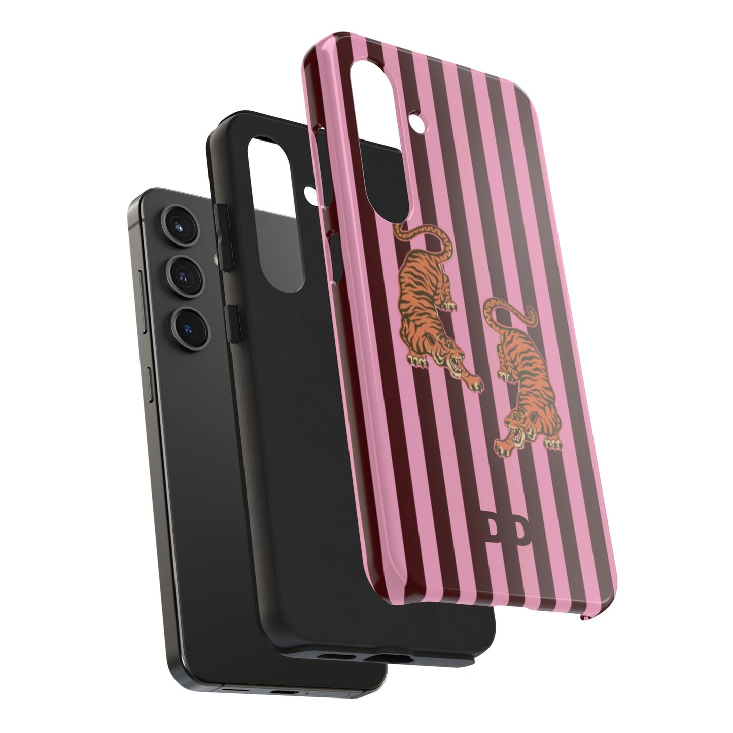 Tigress Phone Case in Burgundy & Pink