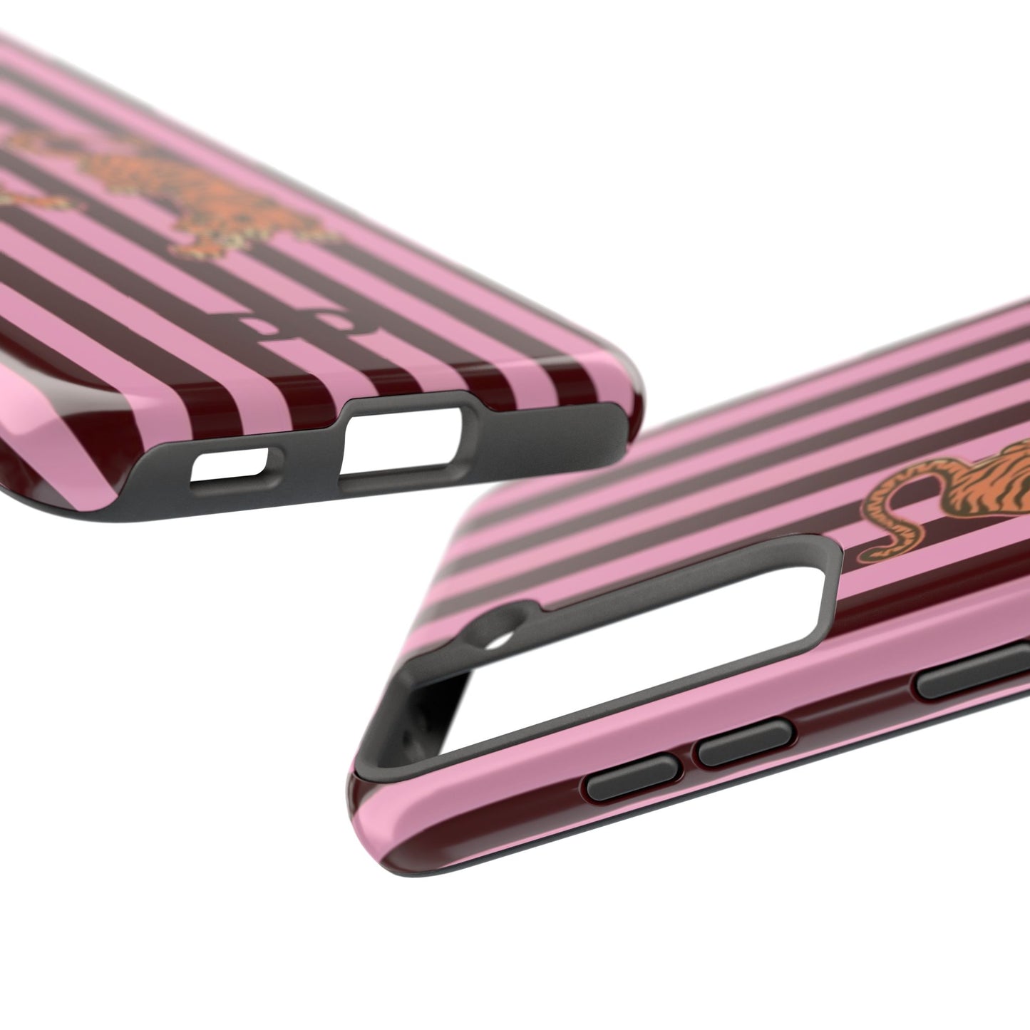 Tigress Phone Case in Burgundy & Pink