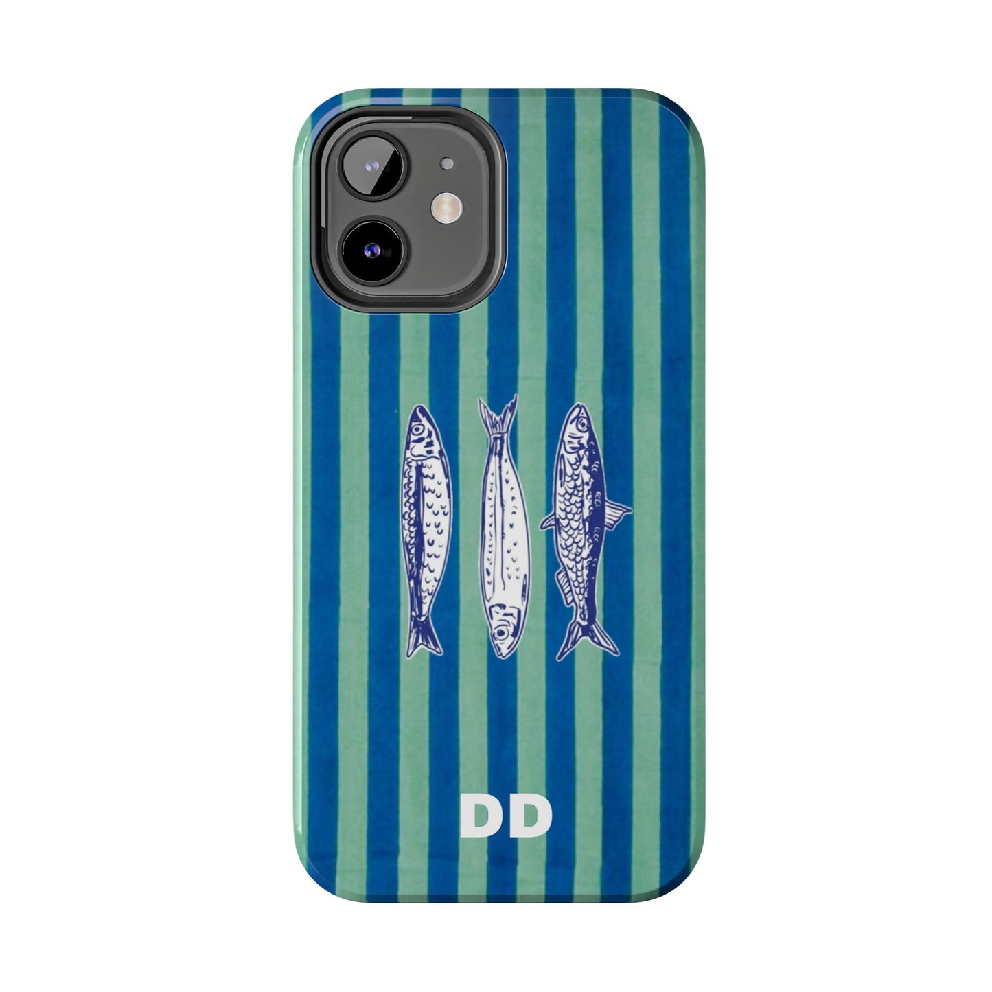 Sardine Phone Case in Turquoise & Blue Stripe