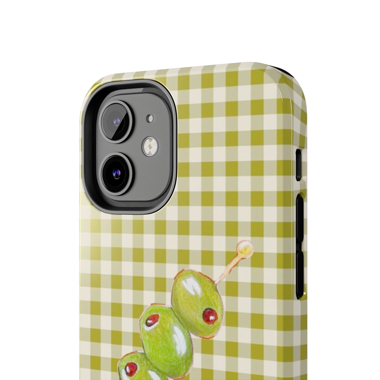 Olive Phone Case in Pear Green Checker