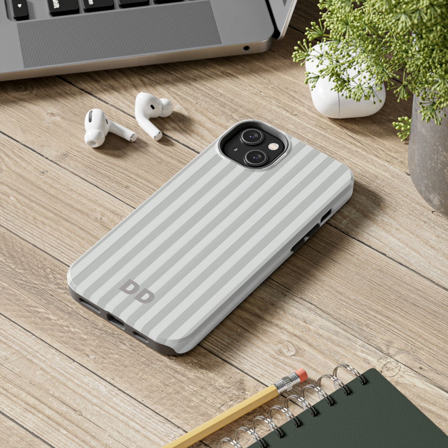 White Pin Stripe Phone Case