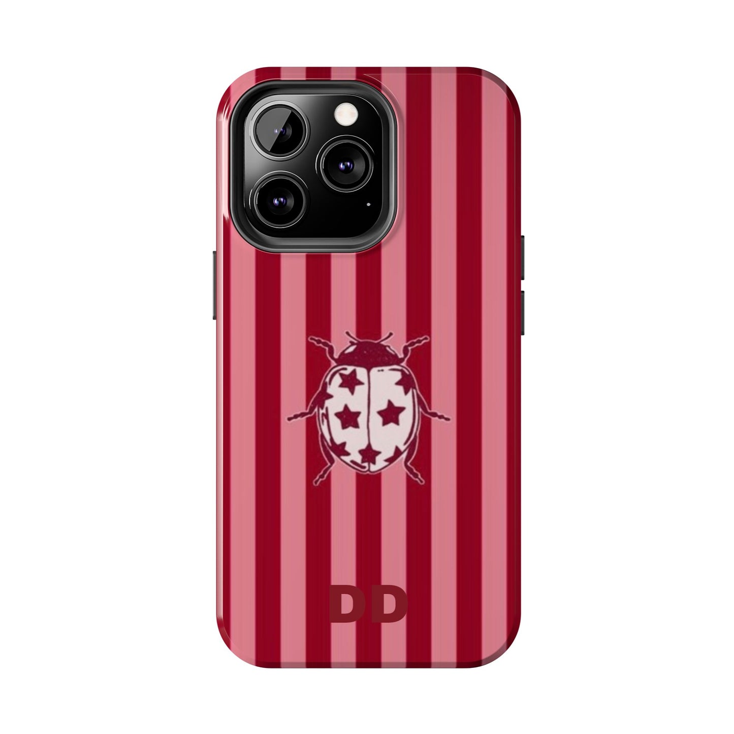 Ladybug Phone Case in Red & Pink Stripe