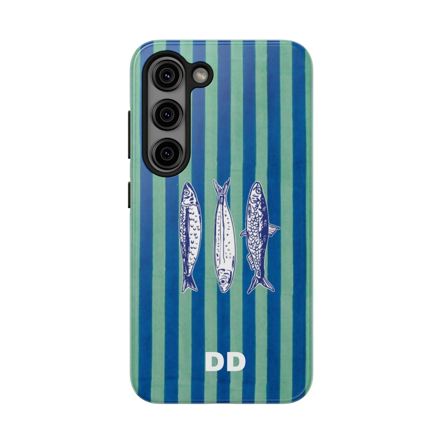 Sardine Phone Case in Turquoise & Blue Stripe