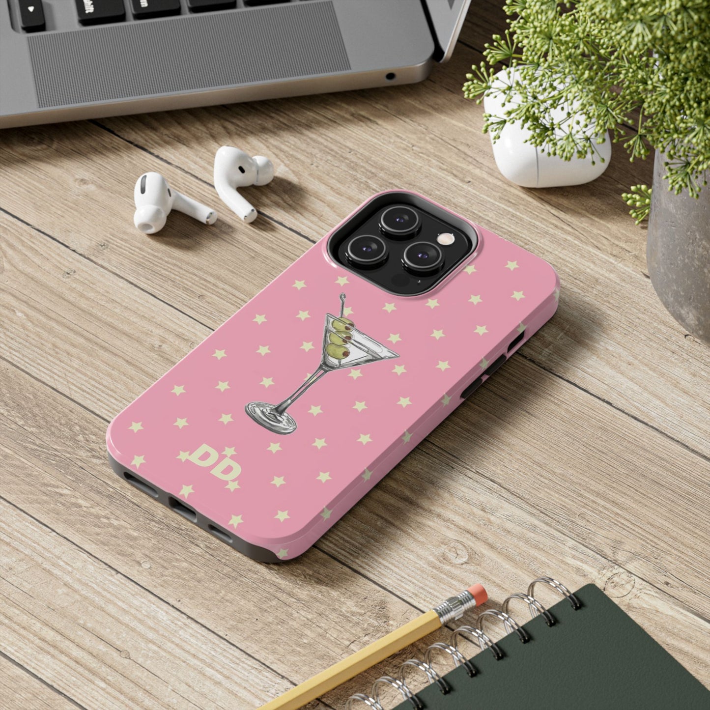 Martini Phone Case in Pink & Crème Stars
