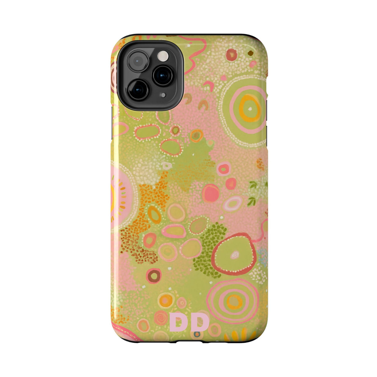 Lillie Green Phone Case — Pink Green Pastel Pressed Floral Botanical Design, view 80 — MagSafe Compatible | Digital Divas