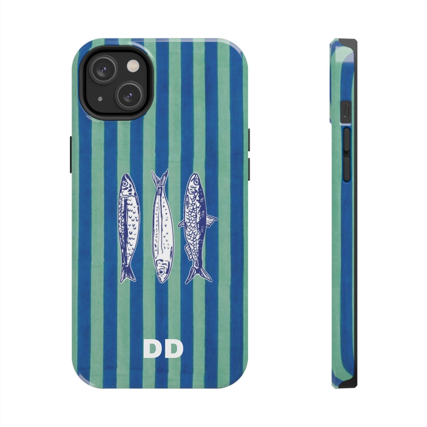Sardine Phone Case in Turquoise & Blue Stripe