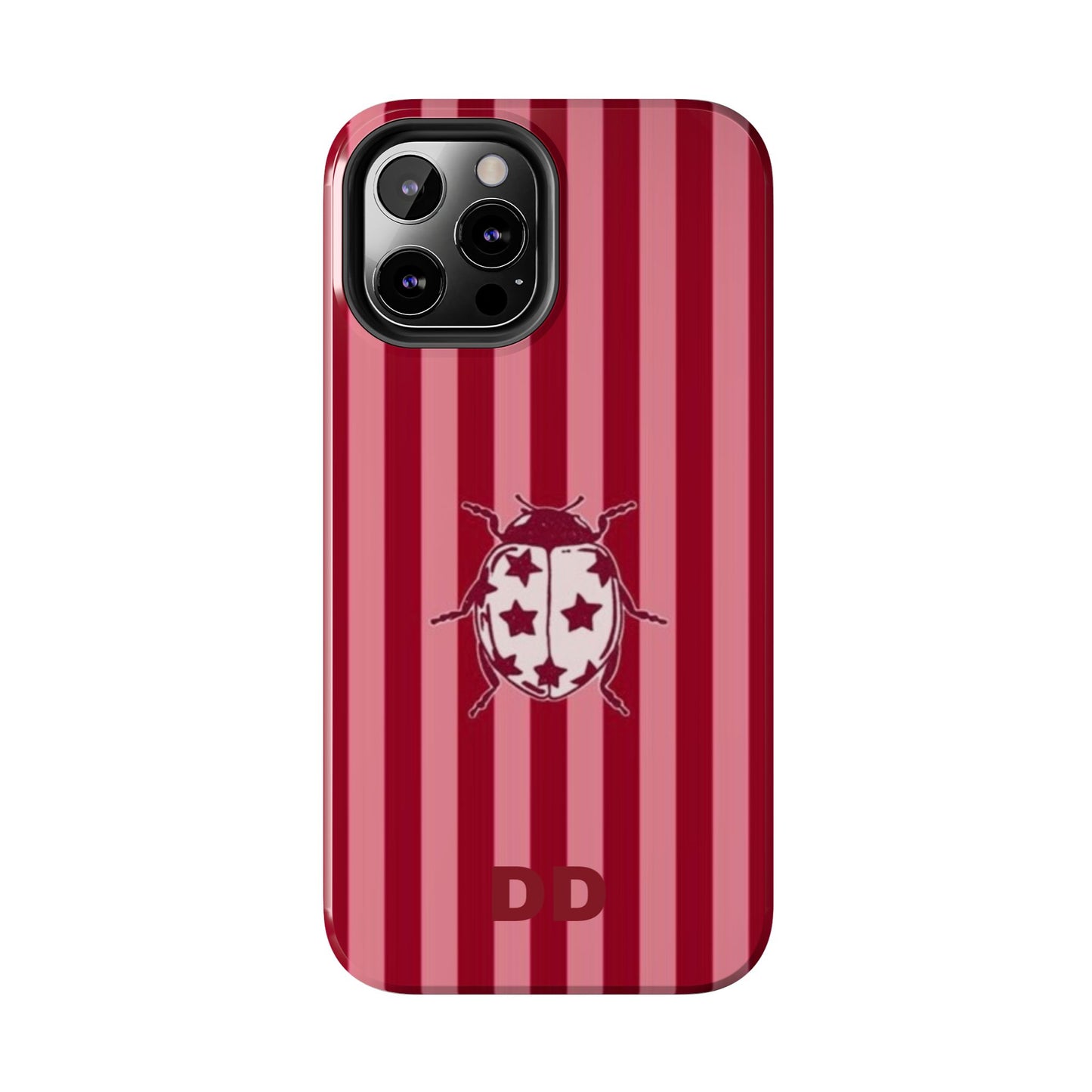 Ladybug Phone Case in Red & Pink Stripe