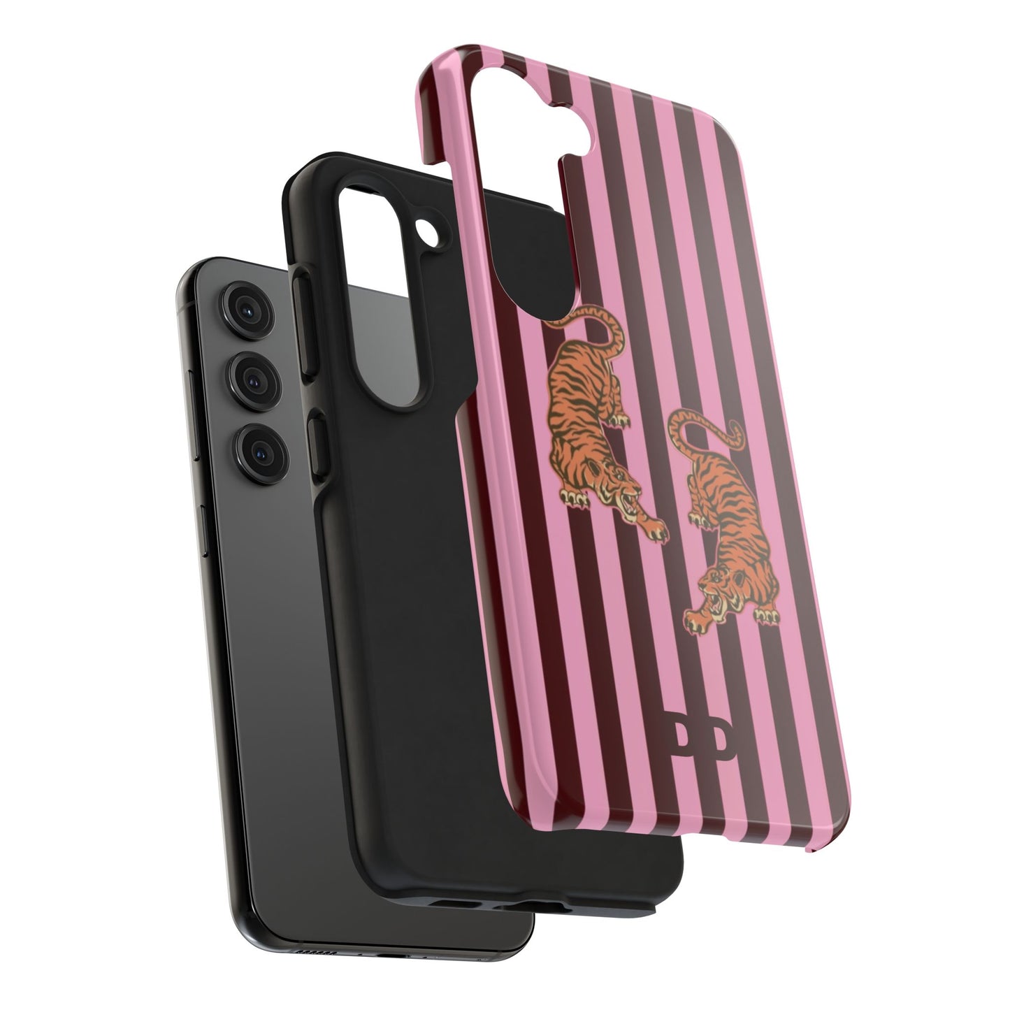 Tigress Phone Case in Burgundy & Pink