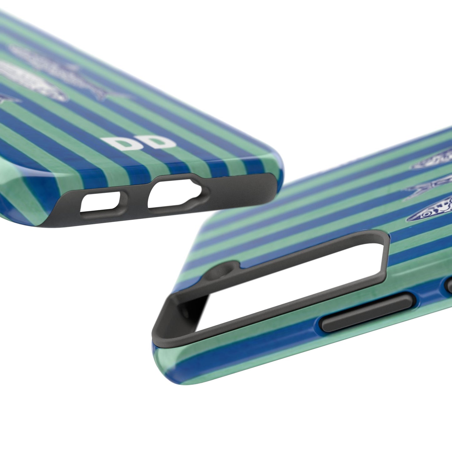Sardine Phone Case in Turquoise & Blue Stripe