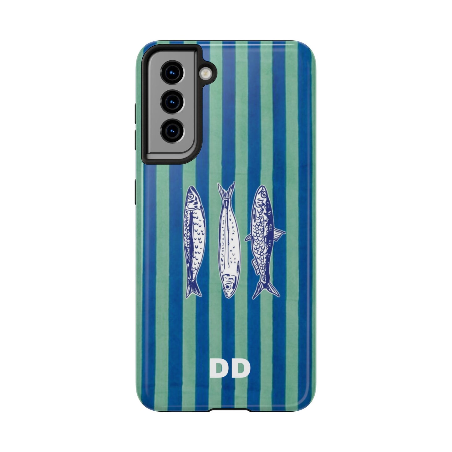 Sardine Phone Case in Turquoise & Blue Stripe