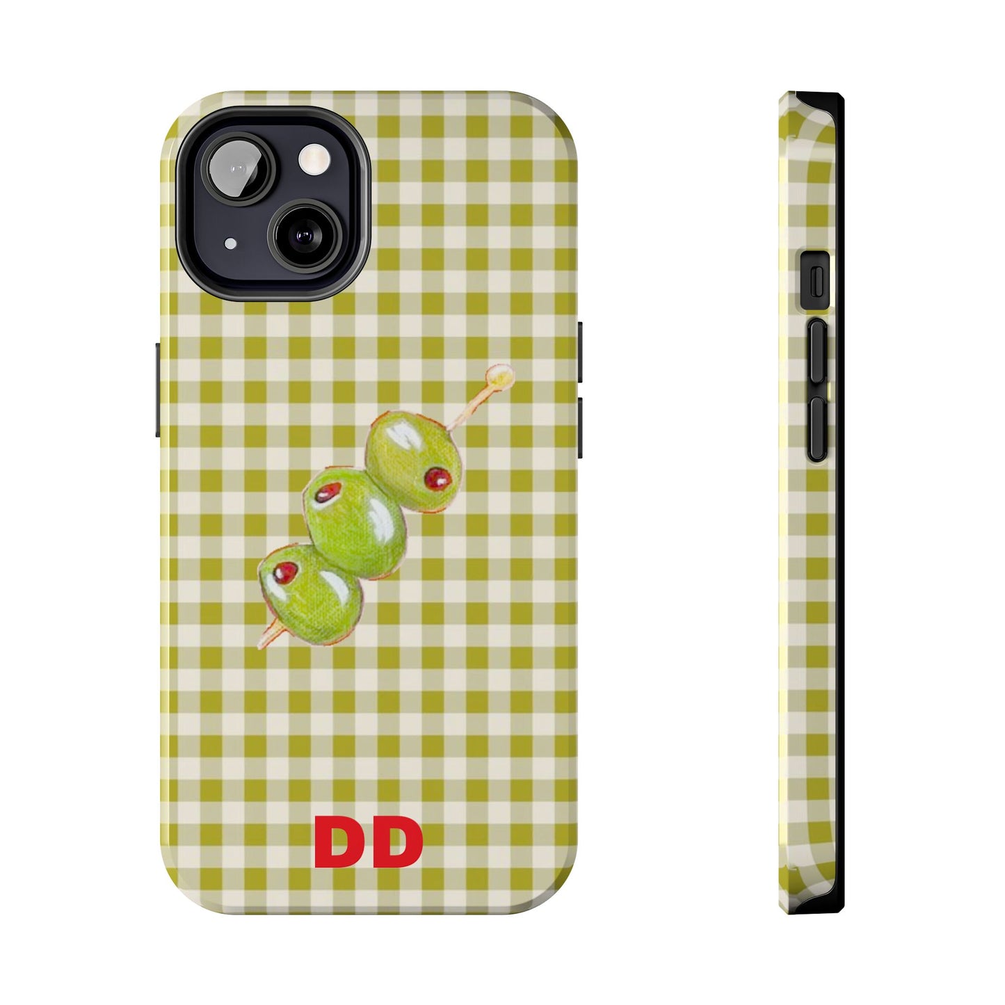 Olive Phone Case in Pear Green Checker