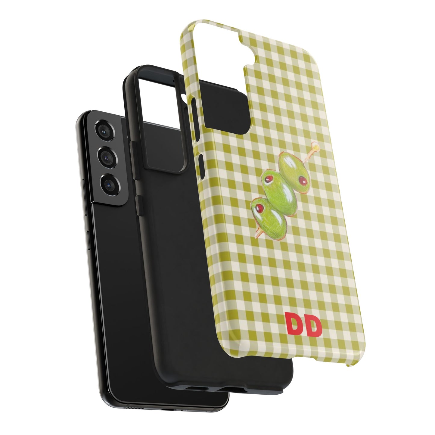 Olive Phone Case in Pear Green Checker