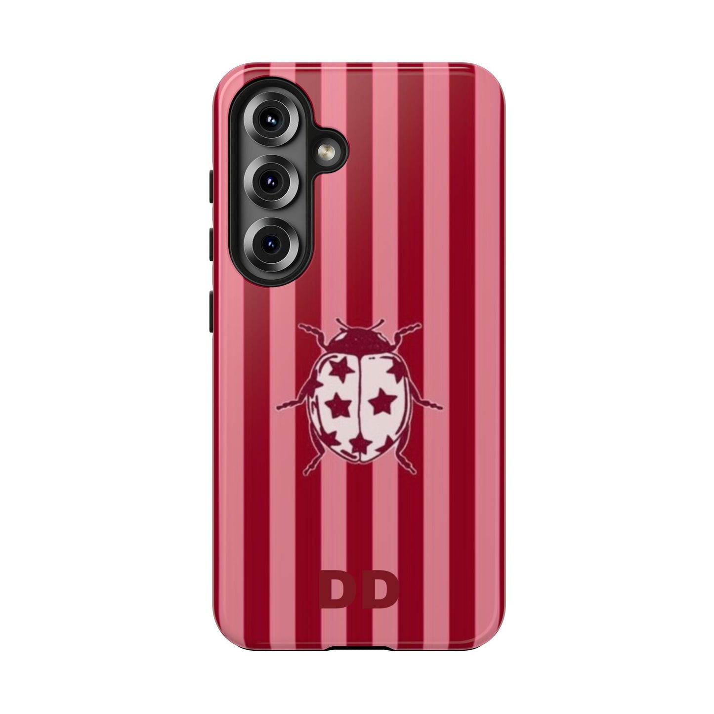 Ladybug Phone Case in Red & Pink Stripe