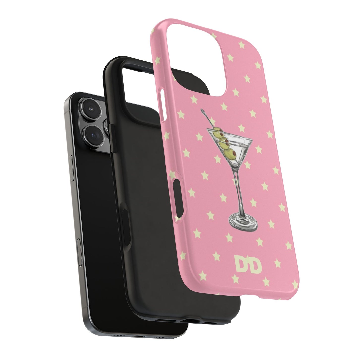 Martini Phone Case in Pink & Crème Stars