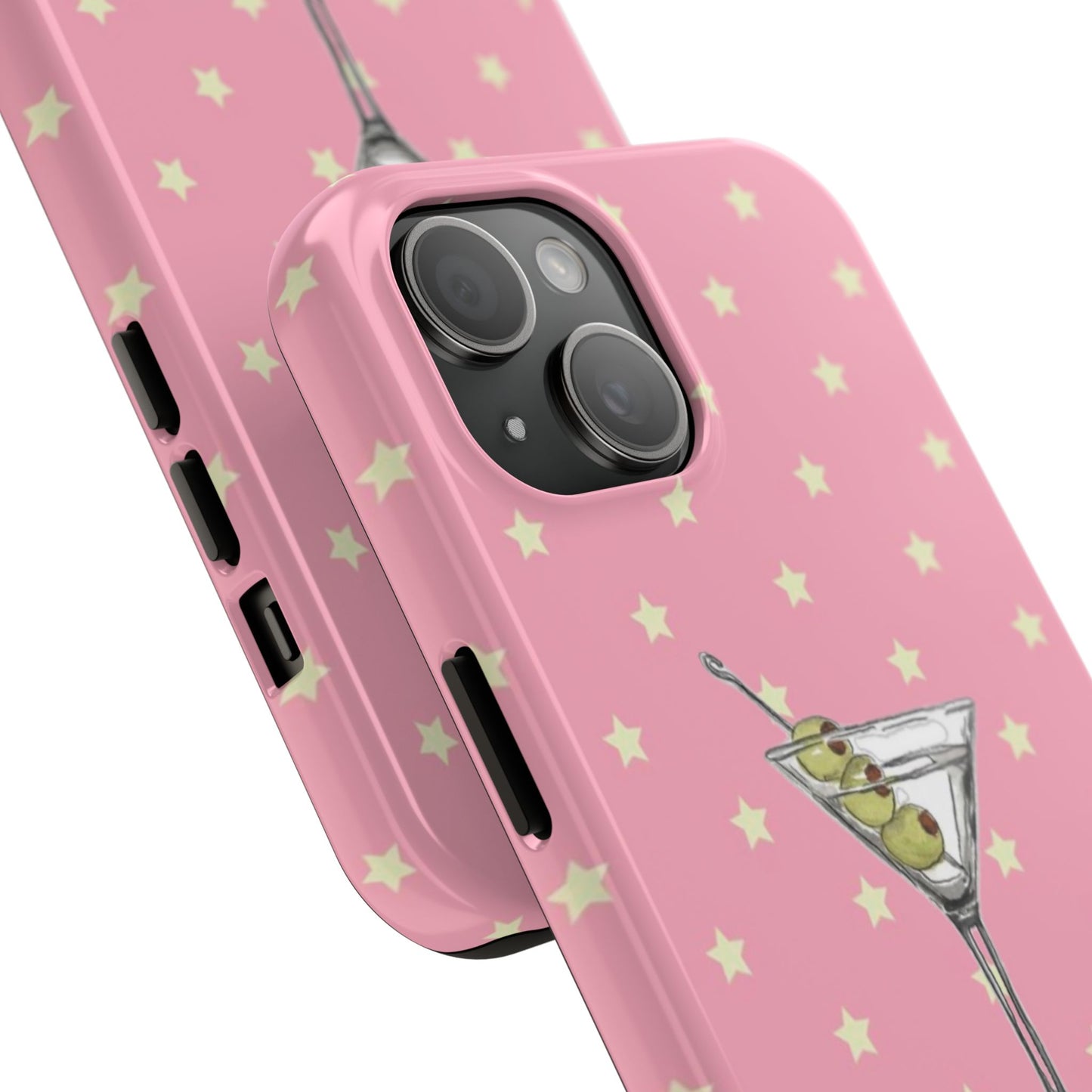 Martini Phone Case in Pink & Crème Stars