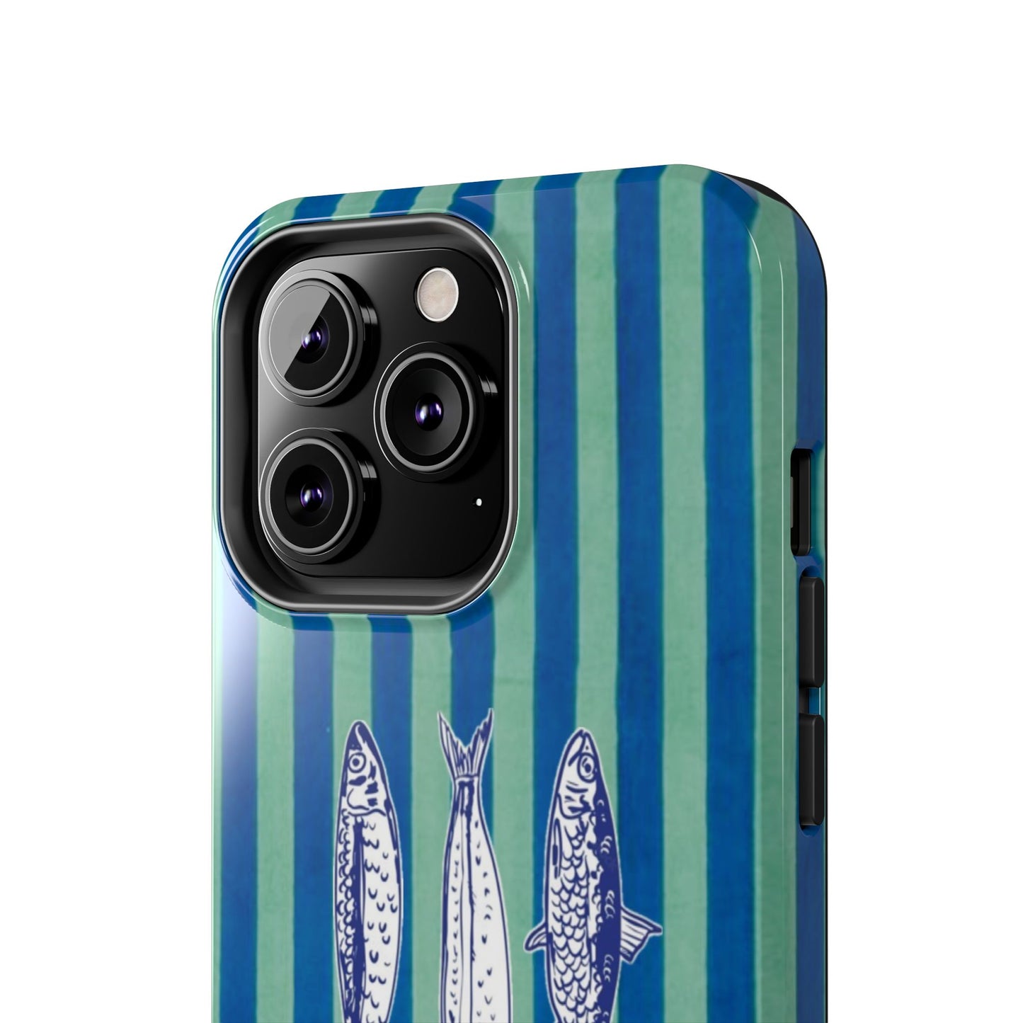 Sardine Phone Case in Turquoise & Blue Stripe