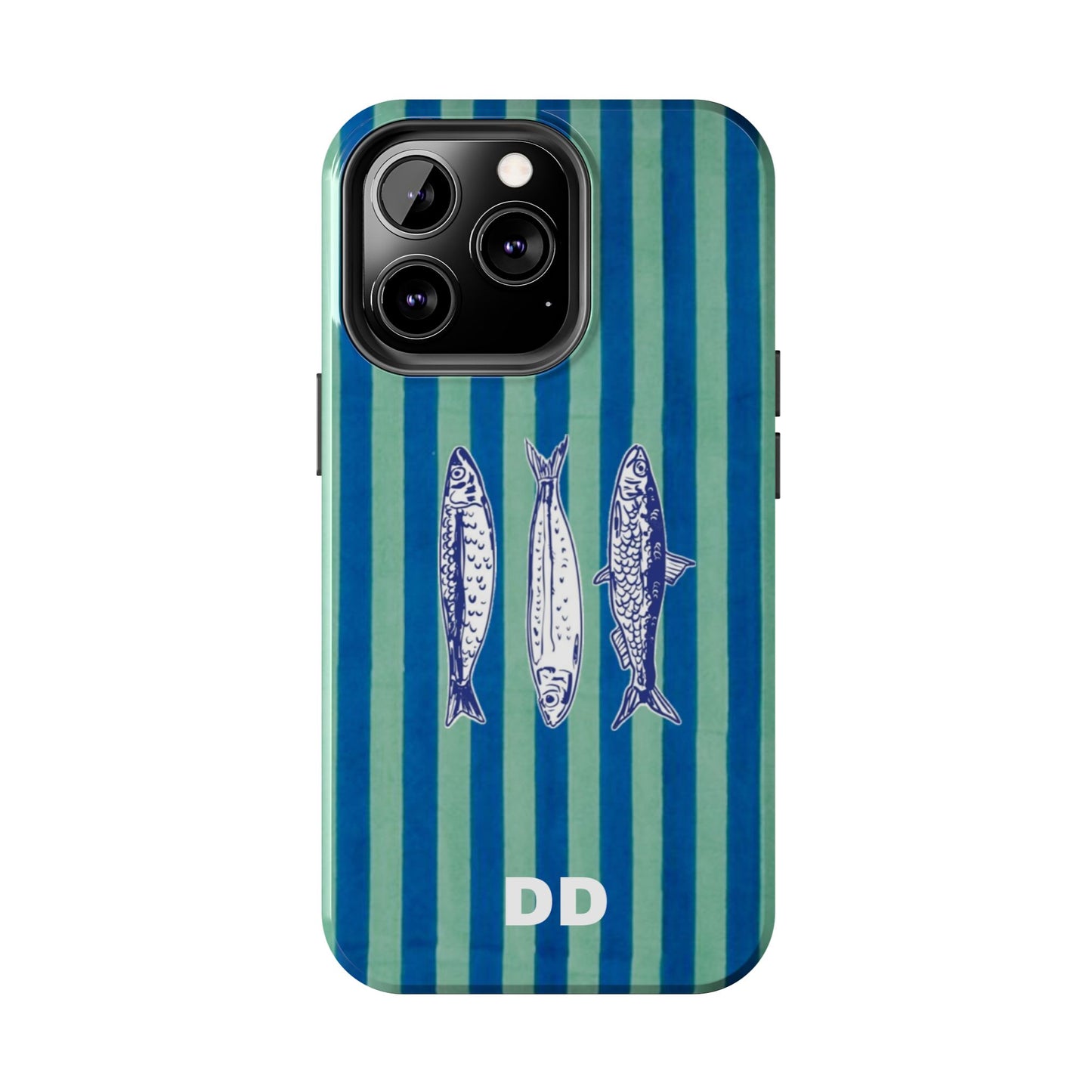 Sardine Phone Case in Turquoise & Blue Stripe