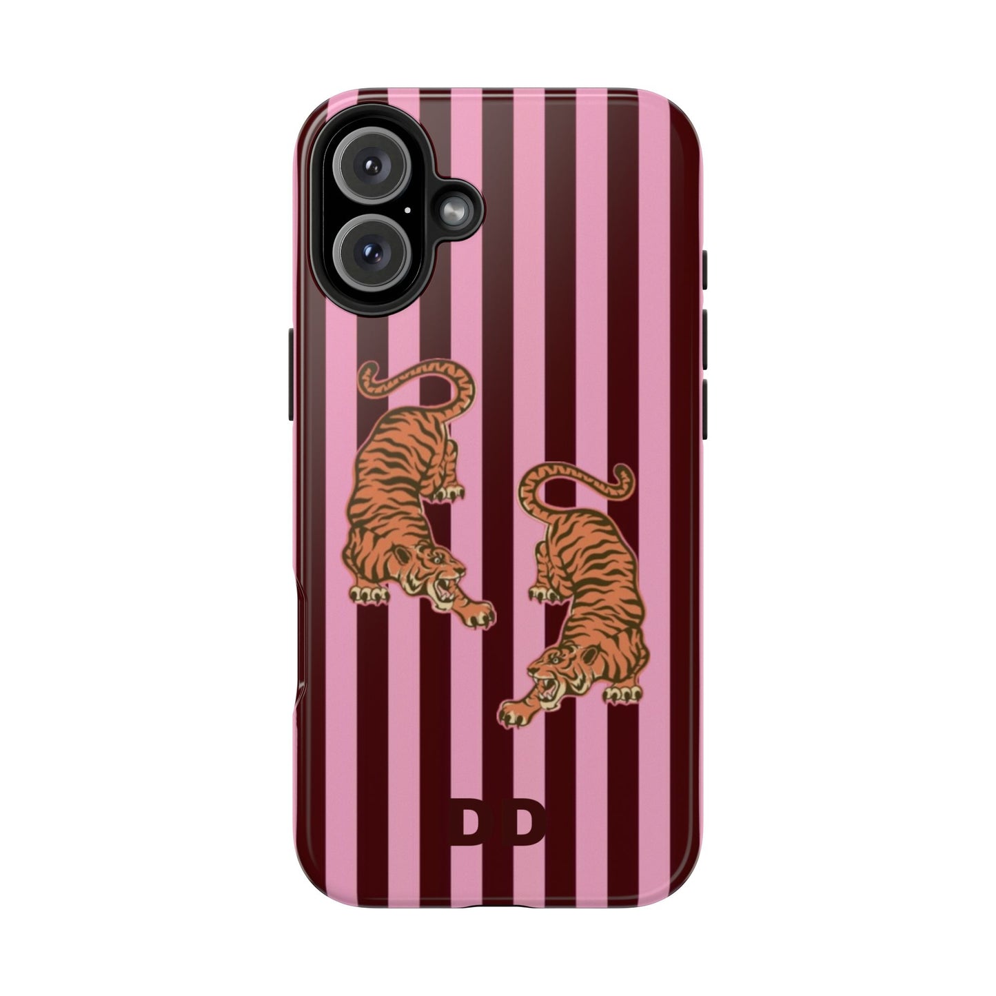 Tigress Phone Case in Burgundy & Pink