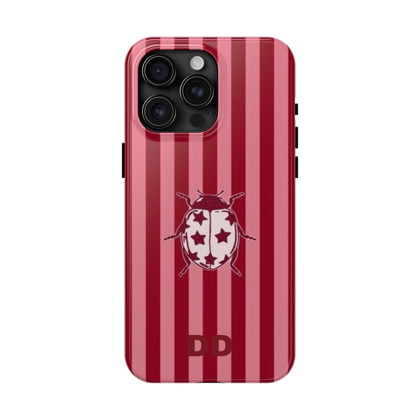 Ladybug Phone Case in Red & Pink Stripe