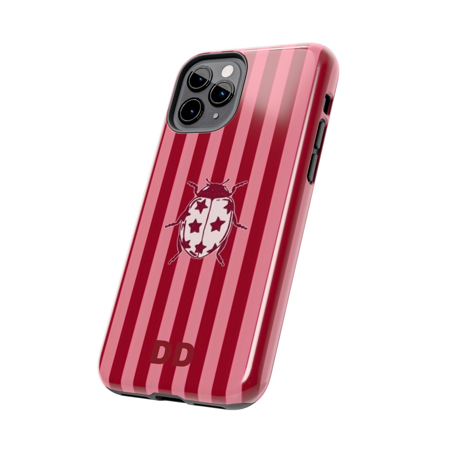 Ladybug Phone Case in Red & Pink Stripe