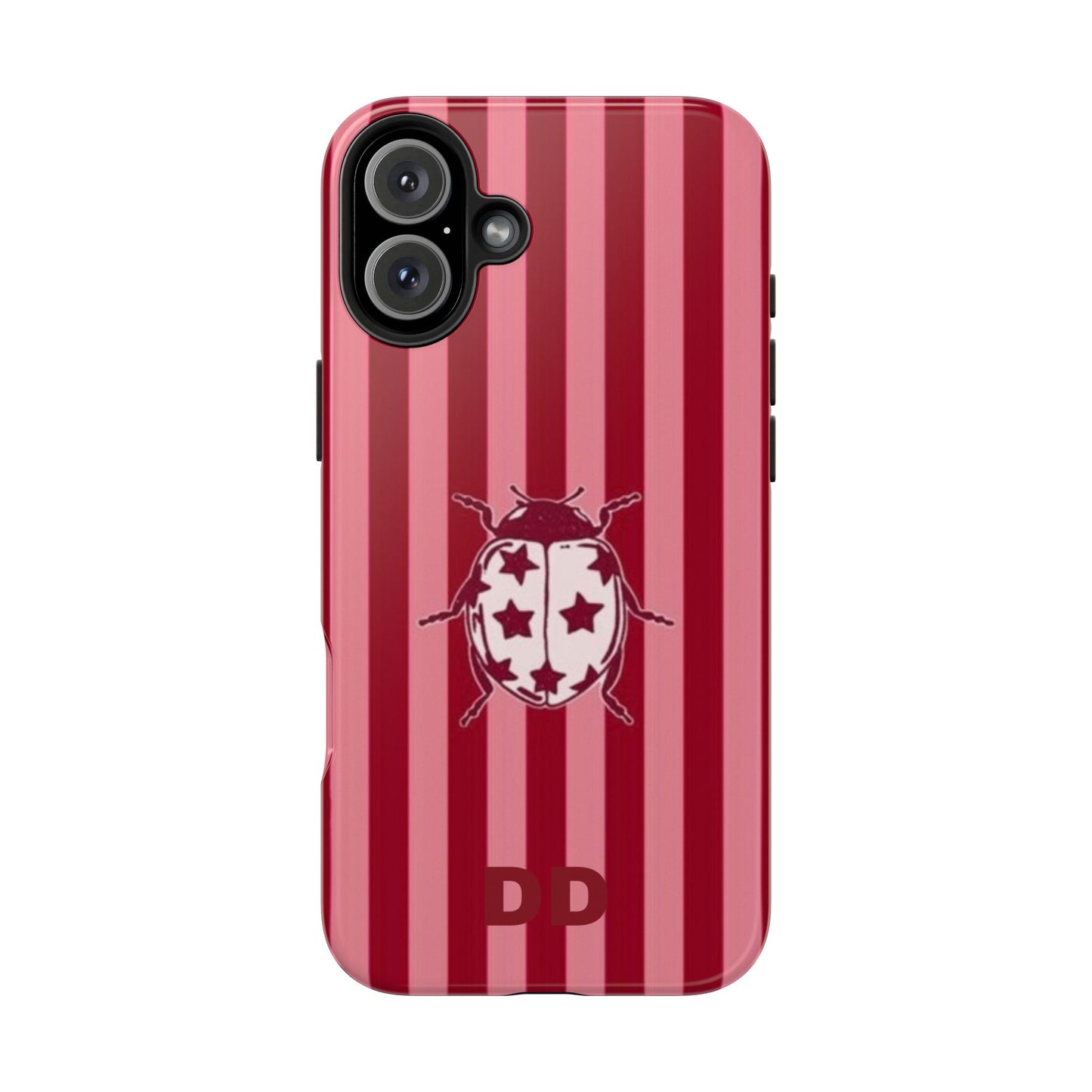 Ladybug Phone Case in Red & Pink Stripe