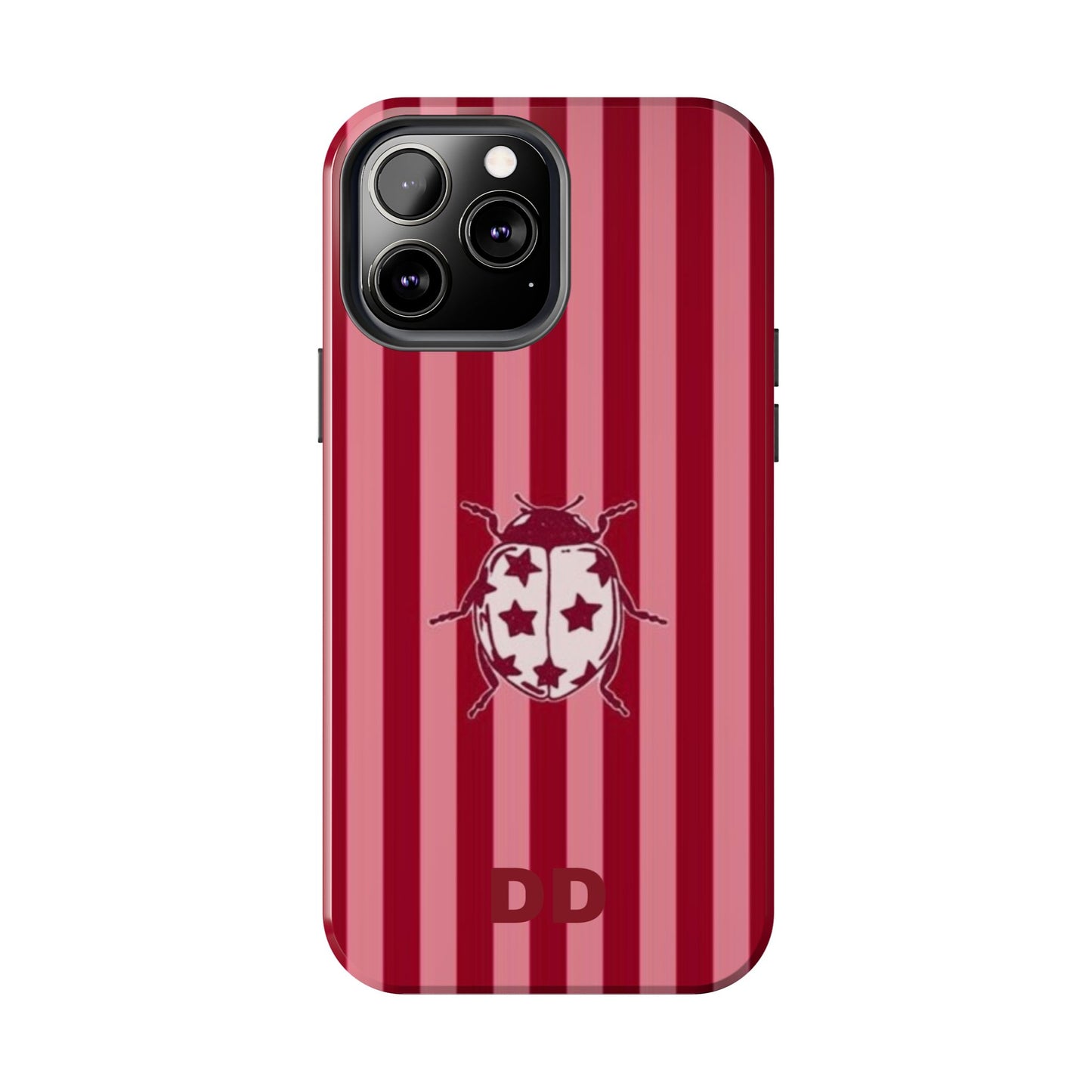 Ladybug Phone Case in Red & Pink Stripe