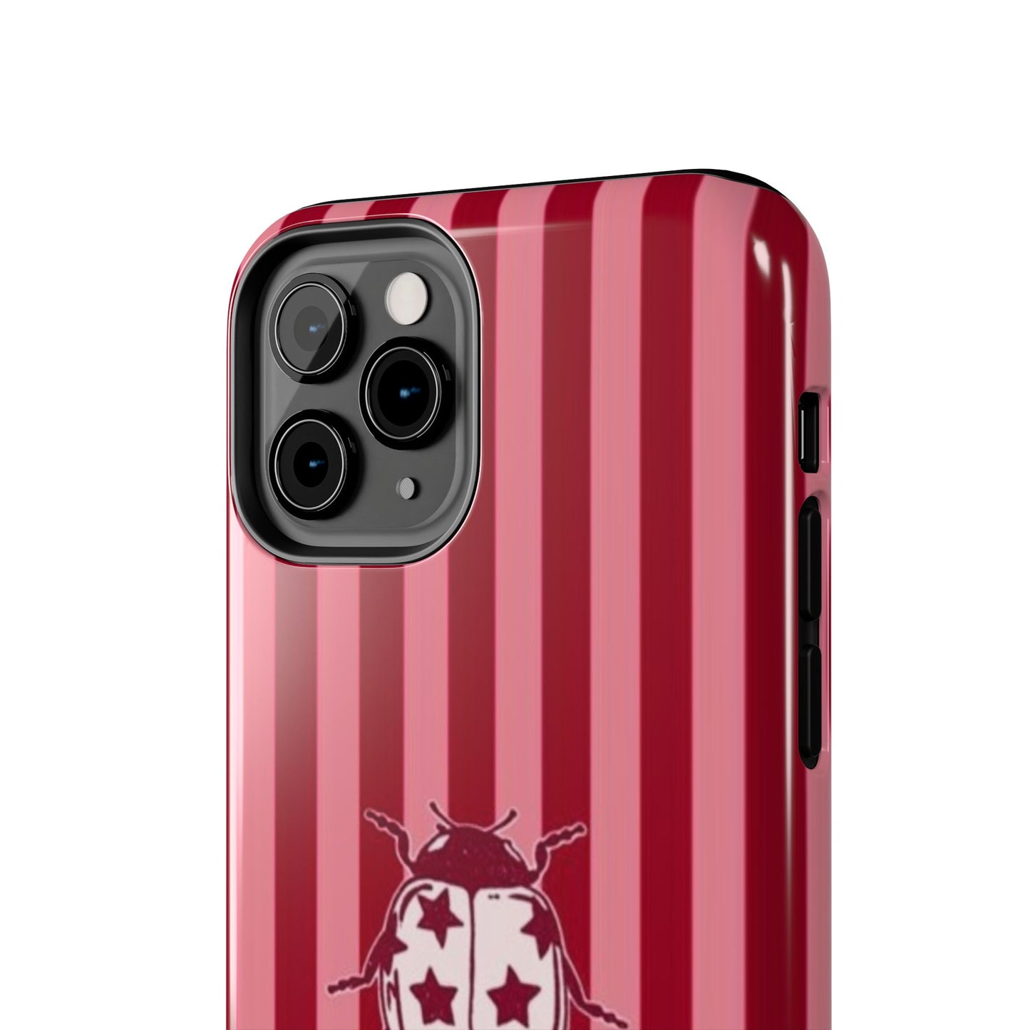 Ladybug Phone Case in Red & Pink Stripe