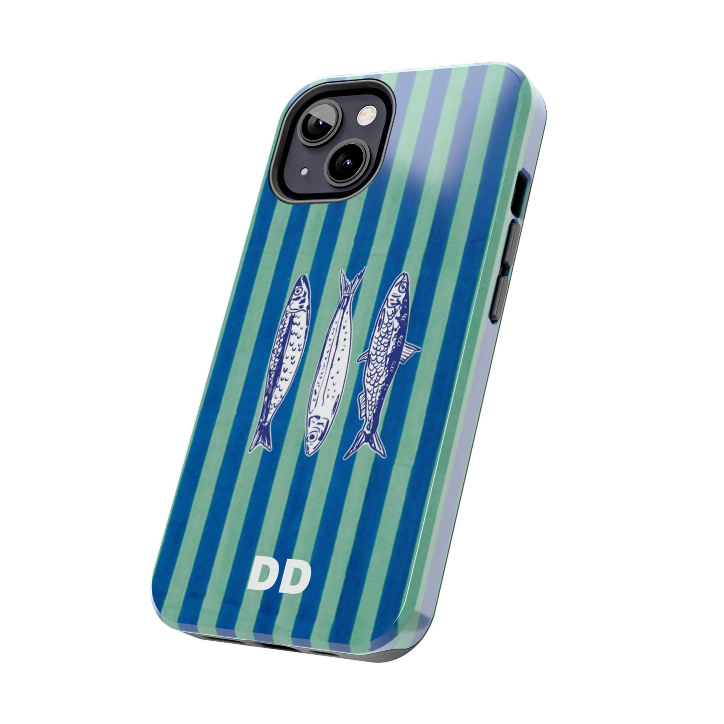 Sardine Phone Case in Turquoise & Blue Stripe
