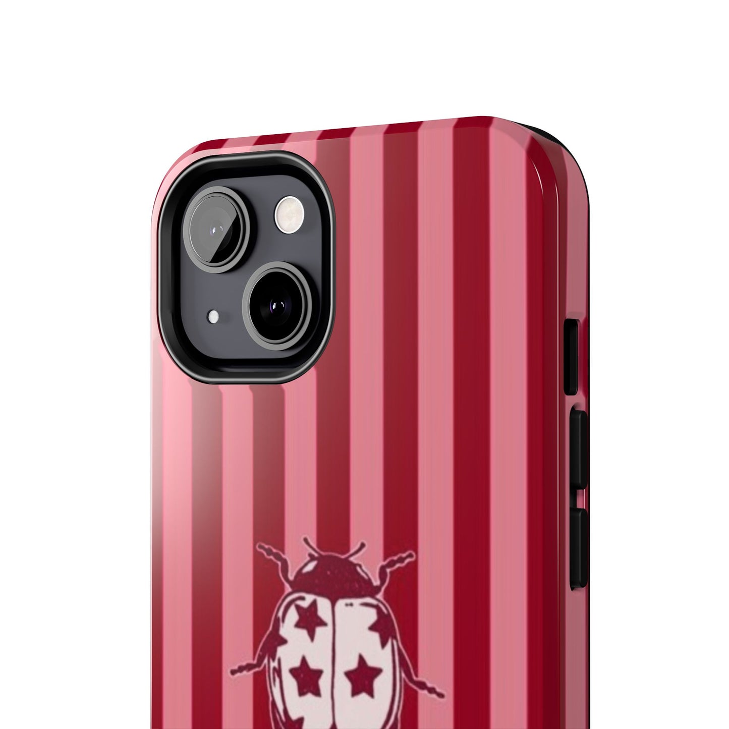 Ladybug Phone Case in Red & Pink Stripe