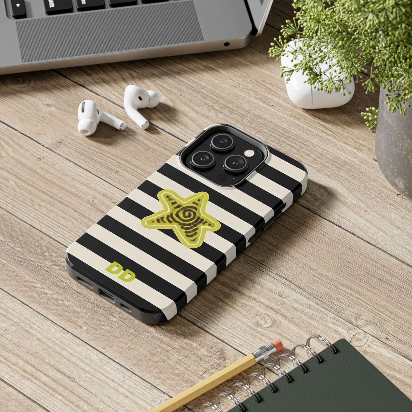 Striped Lime Star Phone Case
