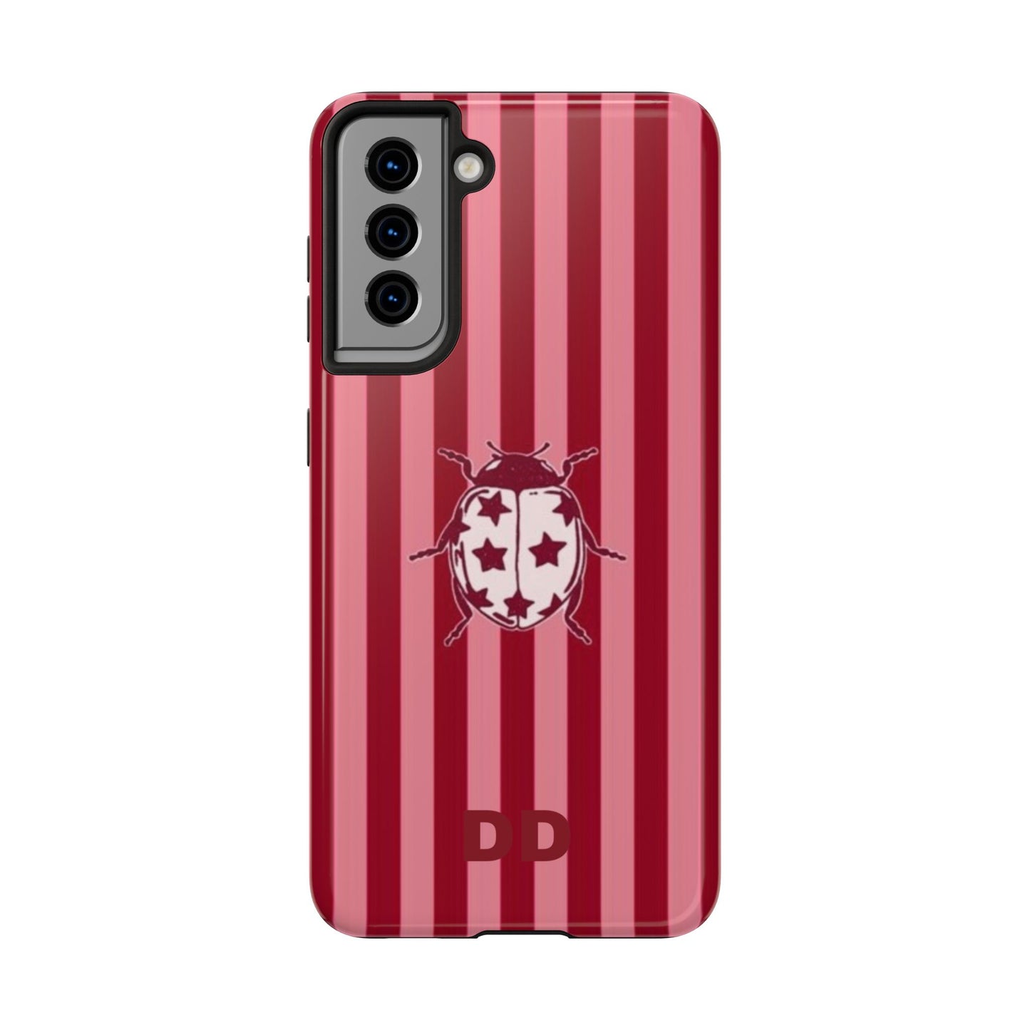 Ladybug Phone Case in Red & Pink Stripe