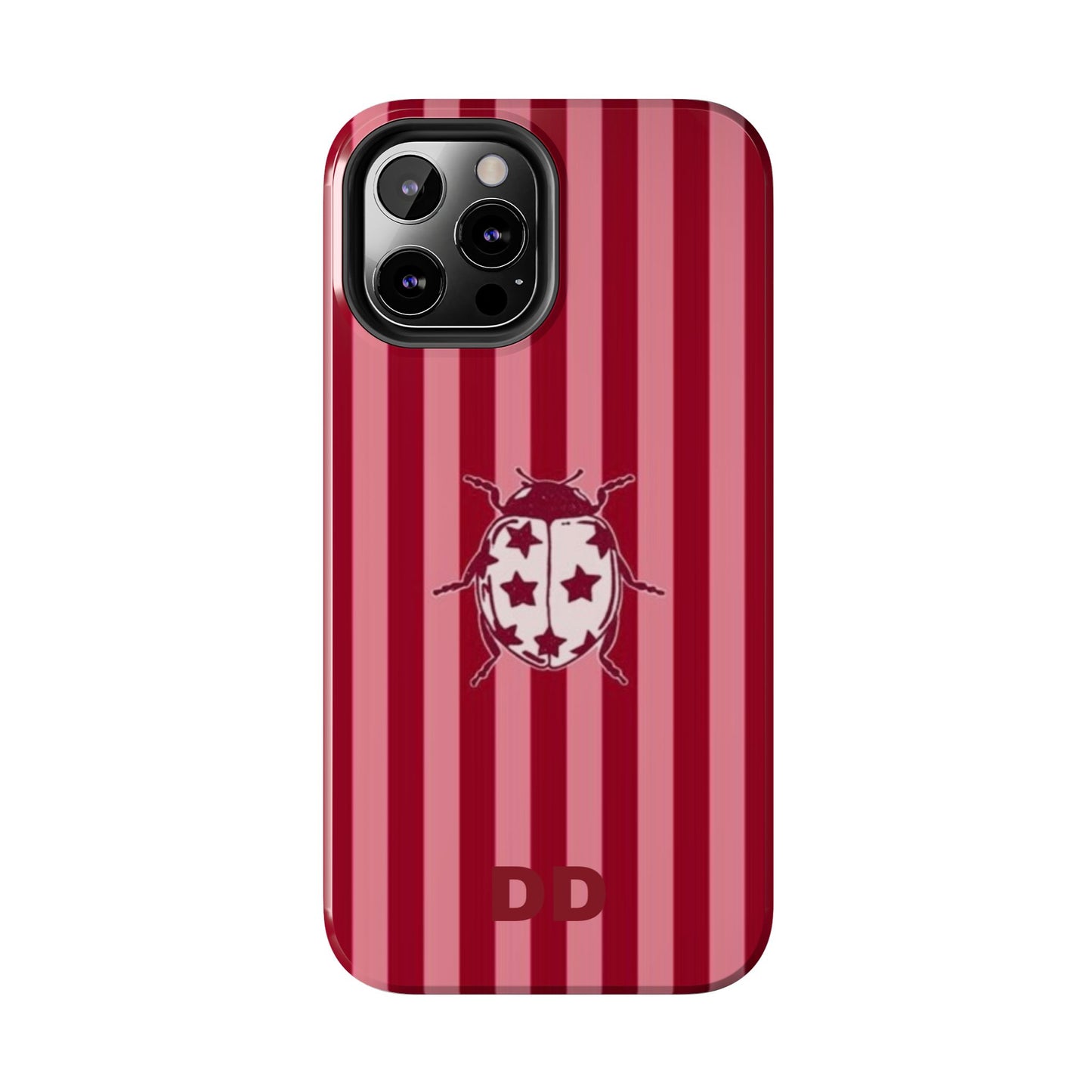 Ladybug Phone Case in Red & Pink Stripe