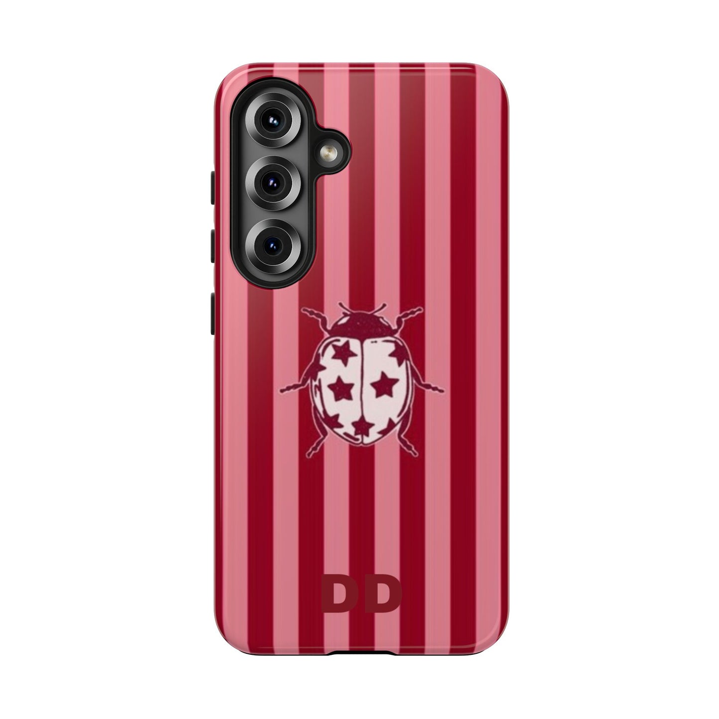 Ladybug Phone Case in Red & Pink Stripe