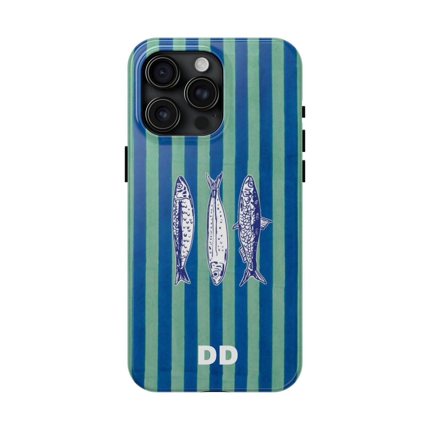 Sardine Phone Case in Turquoise & Blue Stripe