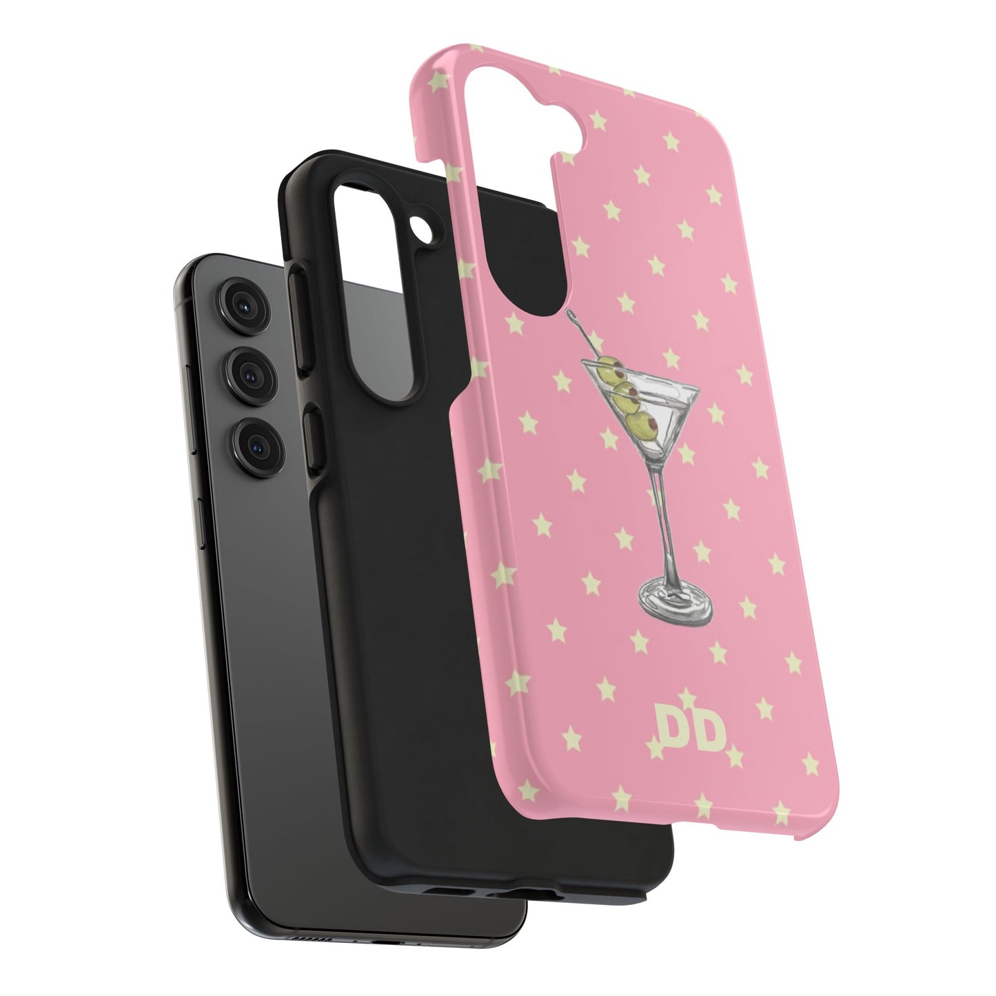 Martini Phone Case in Pink & Crème Stars