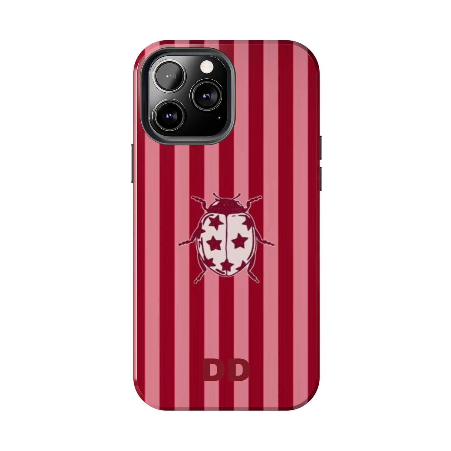 Ladybug Phone Case in Red & Pink Stripe